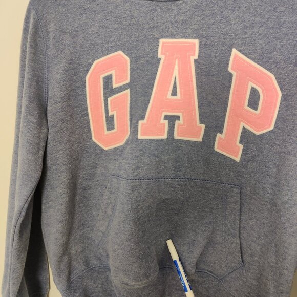 GAP Kids Girls' Hoodie Size XL (12-13) Blue Pink Logo Cotton Blend Athleisure - Picture 9 of 10